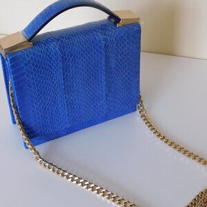 Blue Snake Skin Leather Purse